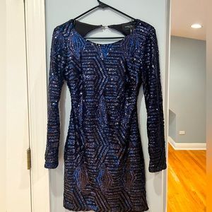 Akira Navy blue Sequenced dress
